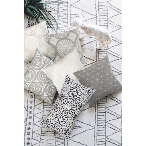 Pasargad Naples Embroidered Cotton Throw Pillow Wayfair